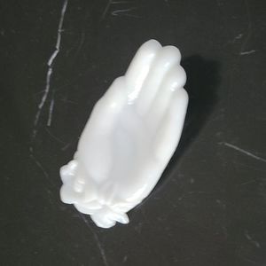 Vintage Victoria hand milk glass.